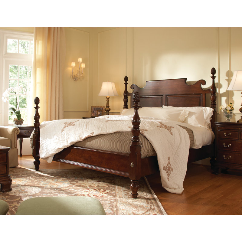 Fine Furniture Design American Cherry Pineapple Solid Wood Four Poster